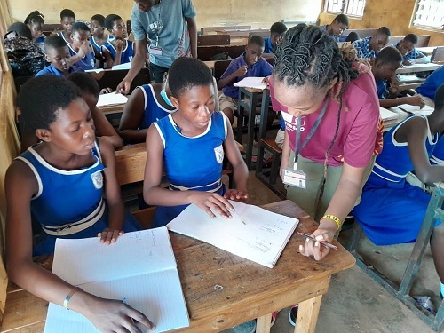 Students from the Mantey Tsuru Presby Junior High School 