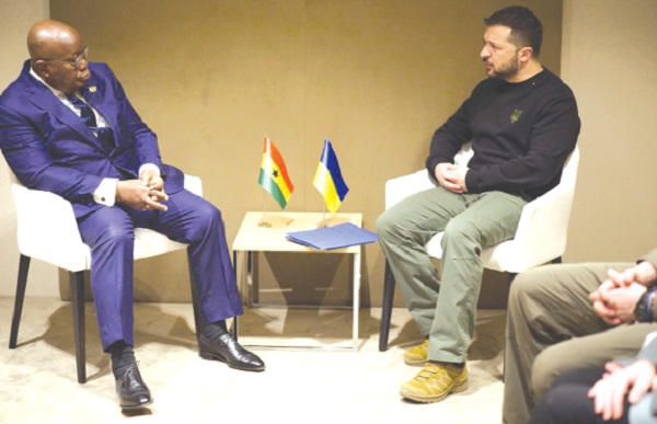 President Akufo-Addo in a discussion with Volodymyr Zelenskyy, President of Ukraine President Akufo-Addo in a discussion with Volodymyr Zelenskyy, President of Ukraine