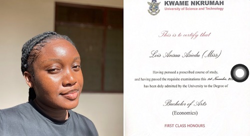 Ghanaian graduate appeals for employment after achieving first-class honours in Economics Ghanaian graduate appeals for employment after achieving first-class honours in Economics