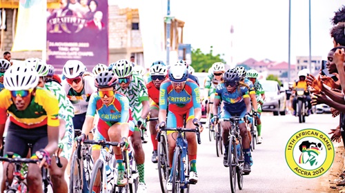 Cyclists in action during their race last Saturday