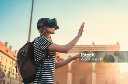 Virtual reality is offering hotels, travel agents and other businesses within the tourism industry, the opportunity to provide prospective customers with a virtual travel experience Virtual reality is offering hotels, travel agents and other businesses within the tourism industry, the opportunity to provide prospective customers with a virtual travel experience