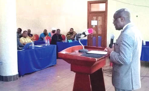 Rev. Dr Ernest Adu-Gyamfi, Chairman, National Peace Council, addressing the participants Rev. Dr Ernest Adu-Gyamfi, Chairman, National Peace Council, addressing the participants