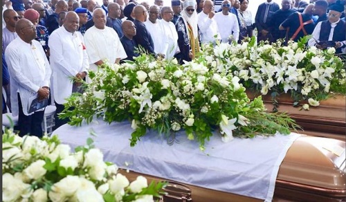 Funeral service of Wigwe; his wife, Doreen Chizoba and first son, Chizzy, Funeral service of Wigwe; his wife, Doreen Chizoba and first son, Chizzy,