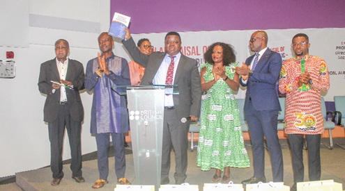 Prof. Peter Quartey (middle), Director of Institute of Statistical, Social and Economic Research, launching the book with the title ”An Appraisal of Ghana’s Public Procurement Regime”. With him are Prof. George Kodzo Novisi Vukor-Quarshie (left) and Michael Kofi Quashie (2nd from left), the authors of the book, with other dignitaries present. Picture: ESTHER ADJORKOR ADJEI Prof. Peter Quartey (middle), Director of Institute of Statistical, Social and Economic Research, launching the book with the title ”An Appraisal of Ghana’s Public Procurement Regime”. With him are Prof. George Kodzo Novisi Vukor-Quarshie (left) and Michael Kofi Quashie (2nd from left), the authors of the book, with other dignitaries present. Picture: ESTHER ADJORKOR ADJEI