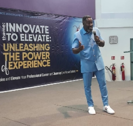 Daniel Appiah speaking at the event