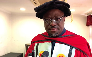 Dr Humphrey Ayim-Darke — President of AGI, speaking at the graduation INSET: Some of the graduands Dr Humphrey Ayim-Darke — President of AGI, speaking at the graduation INSET: Some of the graduands