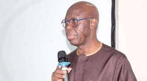 Prof. J. Saa Dittoh (inset), Agricultural Development and Food Systems Economist, University for Development Studies, addressing participants on Chemical Usage in Farming and Food Safety in Ghana. Picture: ESTHER ADJORKOR ADJEI Prof. J. Saa Dittoh (inset), Agricultural Development and Food Systems Economist, University for Development Studies, addressing participants on Chemical Usage in Farming and Food Safety in Ghana. Picture: ESTHER ADJORKOR ADJEI