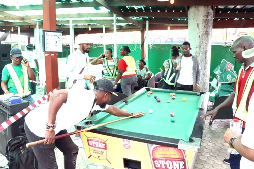 Some staff of Accra Brewery and Graphic Communications Group Ltd enjoying themselves during the May Day celebration. Picture: ELVIS NII NOI DOWUONA