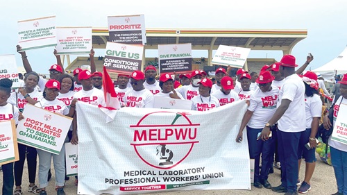 A section of the Medical Laboratory Professional workers at the May Day event A section of the Medical Laboratory Professional workers at the May Day event