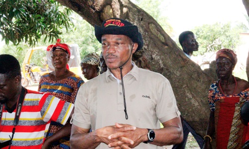 William Dzamefe, the acting Volta Regional Director of Agriculture, during an interactive session with the farmers William Dzamefe, the acting Volta Regional Director of Agriculture, during an interactive session with the farmers