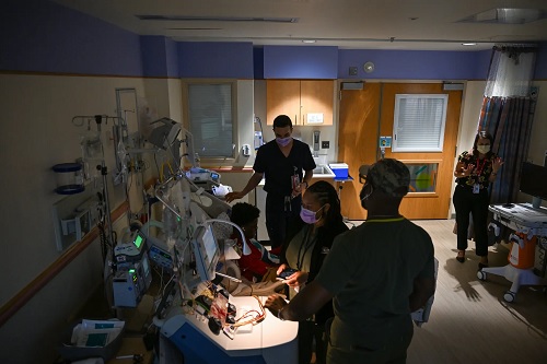 Bone marrow stem cells, the source of all of the body’s red and white blood cells, are normally nestled in the marrow, but Kendric’s doctors infused him with a drug, plerixafor, that pried them loose and let them float in his bloodstream. Image