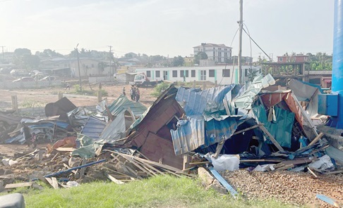 Some of the demolished structures Some of the demolished structures