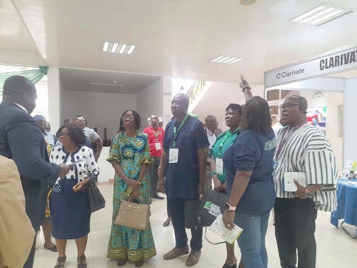 Prof. Ferdinand Apietu Katsriku (4th from right), a Professor of Computer Science at the University of Ghana, with other dignitaries inspecting an exhibition mounted at the conference Prof. Ferdinand Apietu Katsriku (4th from right), a Professor of Computer Science at the University of Ghana, with other dignitaries inspecting an exhibition mounted at the conference