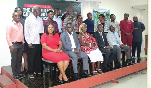 Benedict Doh (seated 2nd from left), Head of Finance, Ghana Integrity Initiative, with Inusah Fuseini (seated right), a former Minister of Lands and Natural Resources, and other dignitaries and participants. Picture: ERNEST KODZI Benedict Doh (seated 2nd from left), Head of Finance, Ghana Integrity Initiative, with Inusah Fuseini (seated right), a former Minister of Lands and Natural Resources, and other dignitaries and participants. Picture: ERNEST KODZI