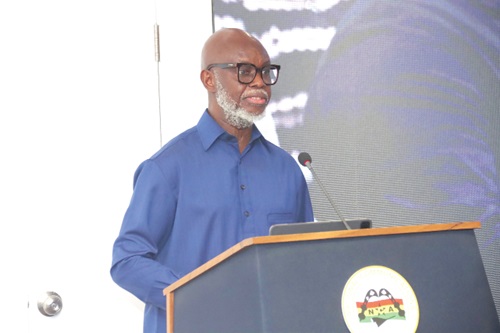 Joel Anokye (left), Director General, National Communications Authority, addressing the event. Picture: ELVIS NII NOI DOWUONA