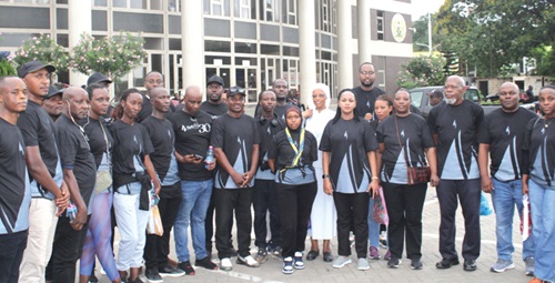 Rosemary Mbabazi (arrowed), Rwandan High Commissioner to Ghana, with some members of the Rwandan community in Ghana during the walk