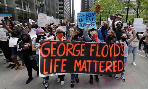 Protesters in Chicago following Floyd’s murder (Copyright 2020 The Associated Press. All rights reserved.)