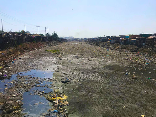 The Odaw River choked with debris The Odaw River choked with debris