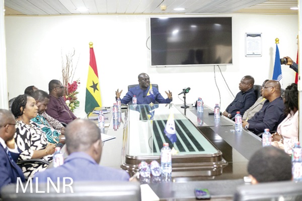 Apostle Samuel Gyau Obuobi (middle), the General Secretary of the Church of Pentecost, addressing a team from the Forestery Commission led by John Allotey, CEO of the commission Apostle Samuel Gyau Obuobi (middle), the General Secretary of the Church of Pentecost, addressing a team from the Forestery Commission led by John Allotey, CEO of the commission