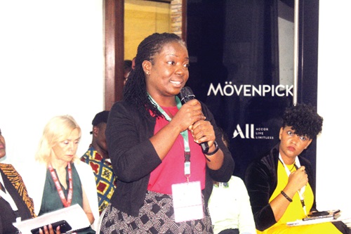 Dr Mary Ann Dadzie, Specialist Radiation Oncologist, Korle Bu Teaching Hospital, speaking on the awareness of cervical cancer in Accra. Picture: ESTHER ADJORKOR ADJEI Dr Mary Ann Dadzie, Specialist Radiation Oncologist, Korle Bu Teaching Hospital, speaking on the awareness of cervical cancer in Accra. Picture: ESTHER ADJORKOR ADJEI