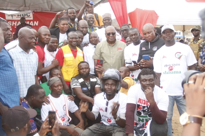 Mahama reiterates pledge to regularise 'Okoda' business and introduce electric bikes when elected president