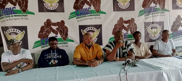 Bruce cudjoe (third left) with Abraham Kotej Neequaye (third right) speaking at the presser yesterday Bruce cudjoe (third left) with Abraham Kotej Neequaye (third right) speaking at the presser yesterday