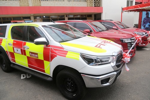 Some of the vehicles presented to the Ghana National Fire Service at the ceremony. Some of the vehicles presented to the Ghana National Fire Service at the ceremony.