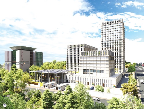 Front view of the new Headquarters of the Central Bank of Ghana. Picture: SAMUEL TEI ADANO