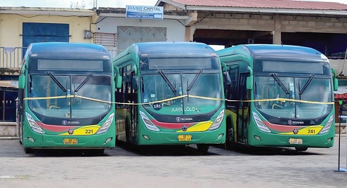 Some of the buses for the new service