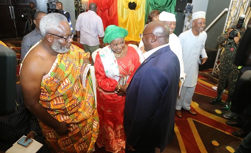 Vice-President Dr Mahamudu Bawumia (right) exchanging pleasantries with some flag bearers of political parties at the signing of the Peace Pact in Accra. Pictures: SAMUEL TEI ADANO  Vice-President Dr Mahamudu Bawumia (right) exchanging pleasantries with some flag bearers of political parties at the signing of the Peace Pact in Accra. Pictures: SAMUEL TEI ADANO
