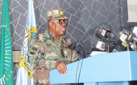 Major General Richard Addo-Gyane (left), the Commandant of KAIPTC, addressing participants Major General Richard Addo-Gyane (left), the Commandant of KAIPTC, addressing participants