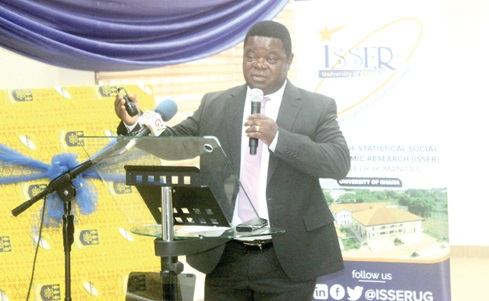 Prof. Peter Quartey, Director, ISSER, University of Ghana, speaking at the event