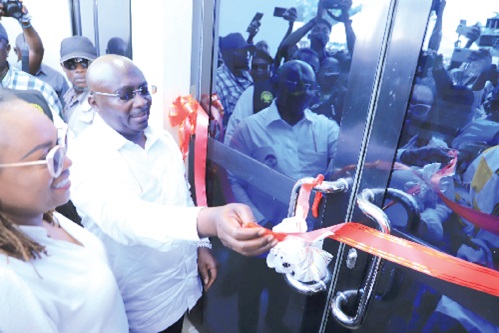 Dr Mahamudu Bawumia (2nd from left) cutting the tape to inaugurate the Regional police Head Office. With him is Mavis Hawa Koomson, MP, Awutu Senya East Dr Mahamudu Bawumia (2nd from left) cutting the tape to inaugurate the Regional police Head Office. With him is Mavis Hawa Koomson, MP, Awutu Senya East