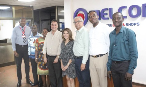 Franklin Sowa (left), Head of Marketing at GCGL; George Danso (2nd from left), Adverts and Sales Manager; Mavis Kyerewaa Boateng (3rd from left); acting Corporate Communications Manager, GCGL; Mahesh Melwani (4th from left), Joint Group MD; Sonya Sadhwani (5th from left), Executive Director; Ramesh Sadhwani (3rd from right), Joint Group MD; Francis Sam (2nd from right), Group General Manager, and Ebo Kwaitoo (right), Deputy News Editor of Daily Graphic, after the visit Franklin Sowa (left), Head of Marketing at GCGL; George Danso (2nd from left), Adverts and Sales Manager; Mavis Kyerewaa Boateng (3rd from left); acting Corporate Communications Manager, GCGL; Mahesh Melwani (4th from left), Joint Group MD; Sonya Sadhwani (5th from left), Executive Director; Ramesh Sadhwani (3rd from right), Joint Group MD; Francis Sam (2nd from right), Group General Manager, and Ebo Kwaitoo (right), Deputy News Editor of Daily Graphic, after the visit
