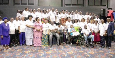 Lordina Mahama and the members of the Retired Ministers and Spouses Ministry Lordina Mahama and the members of the Retired Ministers and Spouses Ministry