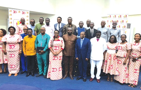 Apostle Eric Nyamekye (3rd from left), President of GPCC, with Kathleen Addy (5th from left), Chairperson of the NCCE, Bishop Charles Agyinasare (4th from right), Bishop Dr Gordon Kisseih (5th from right) and other officials from GPCC and NCCE Apostle Eric Nyamekye (3rd from left), President of GPCC, with Kathleen Addy (5th from left), Chairperson of the NCCE, Bishop Charles Agyinasare (4th from right), Bishop Dr Gordon Kisseih (5th from right) and other officials from GPCC and NCCE