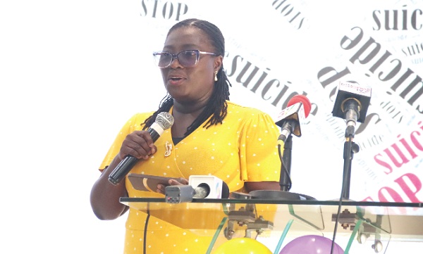 Dr Erica Danfrekua Dickson, Head of Therapy and Wellness Department, 37 Military Hospital, addressing the forum. Picture: ELVIS NII NOI DOWUONA Dr Erica Danfrekua Dickson, Head of Therapy and Wellness Department, 37 Military Hospital, addressing the forum. Picture: ELVIS NII NOI DOWUONA