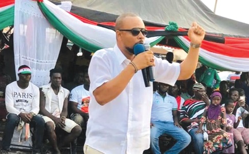 Seid Mubarak, NDC Parliamentary aspirant for the Sunyani East Constituency, on a campaign platform