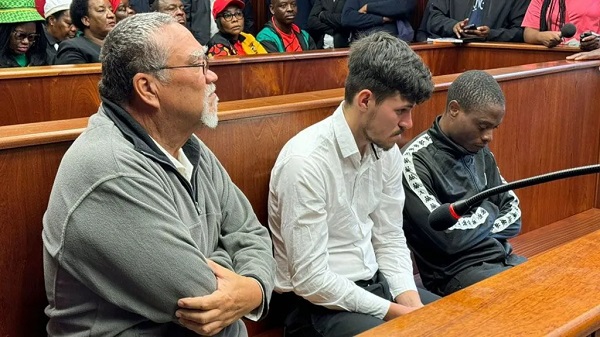 The three suspects have been in custody since their arrest - the magistrate allowed for the proceedings to be filmed by the media The three suspects have been in custody since their arrest - the magistrate allowed for the proceedings to be filmed by the media