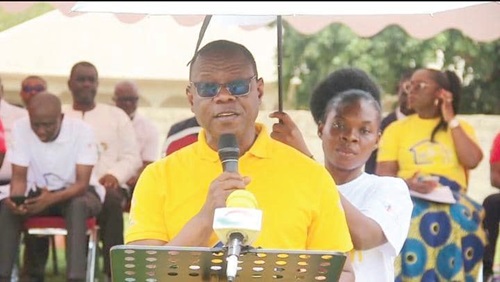 Dr Patrick Kuma-Aboagye, Director-General of the Ghana Health Service, speaking at the launch of the Indoor Residual Spraying programme