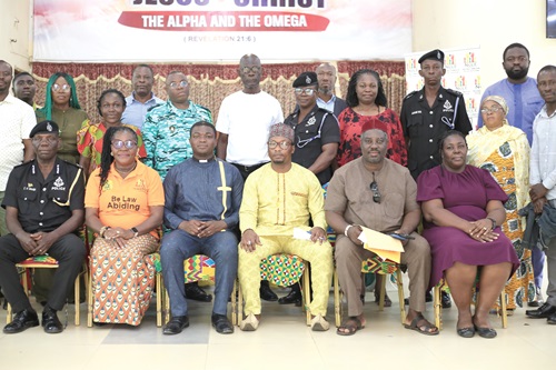 Wilhelmina Nancy Adu - Asamoah (seated 2nd from left), Municipal Director, Krowor, Rev. Charles Joseph Quartey (seated 3rd from left), Chairman of the committee, Mohammed Tijani (seated 3rd from right), Emmanuel Odonkor Baah (seated left), Divisional Commnader, Kpeshi, Gifty Akorful (seated right), Director of Elections, Krowor Municipality, and members of the inter party dialogue committee after the inauguration. Picture: BENEDICT OBUOBI Wilhelmina Nancy Adu - Asamoah (seated 2nd from left), Municipal Director, Krowor, Rev. Charles Joseph Quartey (seated 3rd from left), Chairman of the committee, Mohammed Tijani (seated 3rd from right), Emmanuel Odonkor Baah (seated left), Divisional Commnader, Kpeshi, Gifty Akorful (seated right), Director of Elections, Krowor Municipality, and members of the inter party dialogue committee after the inauguration. Picture: BENEDICT OBUOBI