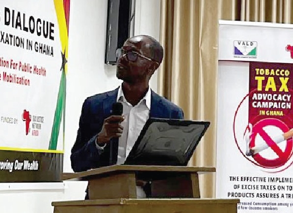 Dr Labram Musa, Executive Director, Programmes, VALD speaking at the event CSOs advocate annual review of excise taxes on harmful products