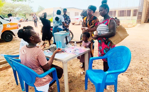 A vaccination point at Effutu in the Cape Coast Metropolis