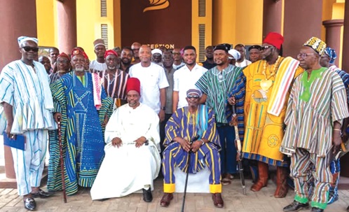 Sammy Gyamfi (middle) with some traditional leaders who were part of the engagement