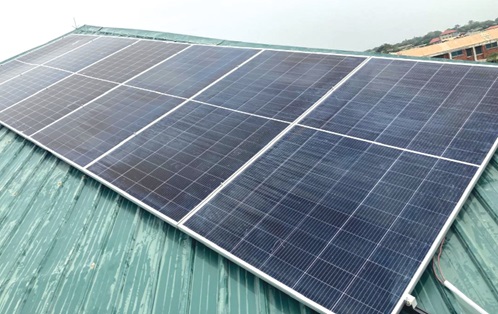 The solar panels installed