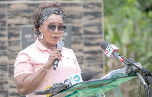 Rita Akosua Adjei Awatey, Eastern Regional Minister, speaking at the event
