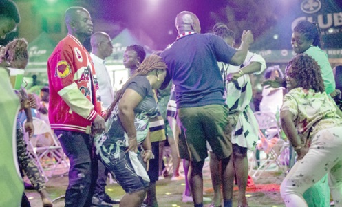 Some revellers having a good time during the festivities