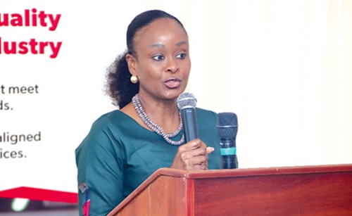 inset: Constance Elizabeth Swaniker, Founder and President, Design and Technology Institute, addressing the forum. Picture: ELVIS NII NOI DOWUONA 