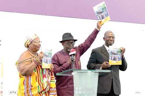 Major Daniel Sowa Ablorh-Quarcoo (retd) (middle), former Chairman, PIAC, being assisted by Constantine Kudzedzi (right), Chairman, PIAC, and Mamaga Sename III, Paramount Queen of Mafi Traditional Area, to launch the report Major Daniel Sowa Ablorh-Quarcoo (retd) (middle), former Chairman, PIAC, being assisted by Constantine Kudzedzi (right), Chairman, PIAC, and Mamaga Sename III, Paramount Queen of Mafi Traditional Area, to launch the report