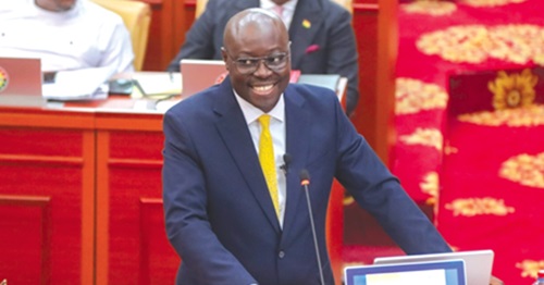 Dr Cassiel Ato Forson, Minister of Finance, presenting the mid-year budget review